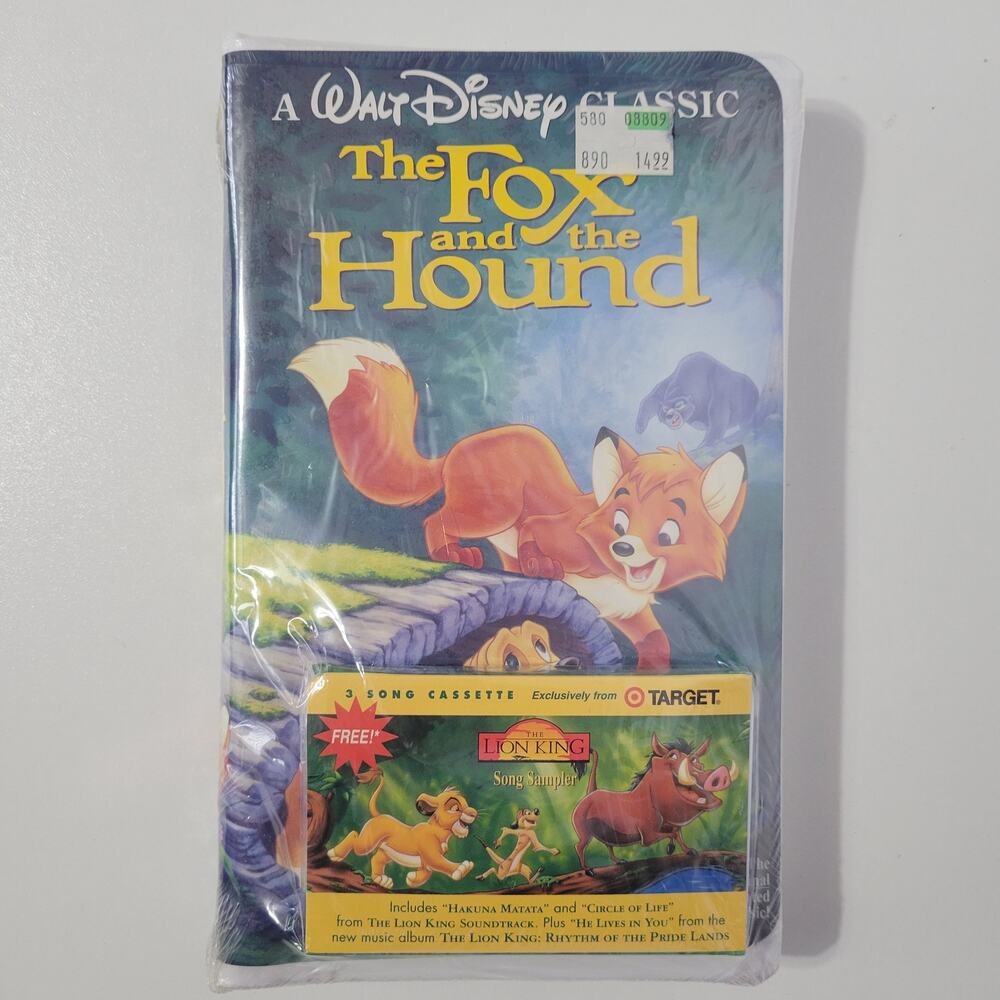 The Fox and Hound Walt Disney Classic VHS with Lion King Cassette Target PR New
